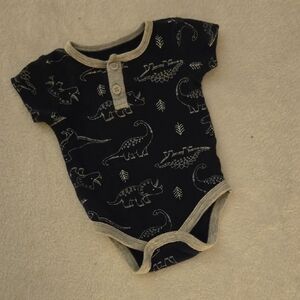 Dinosaur Print Kids Bodysuit - Navy